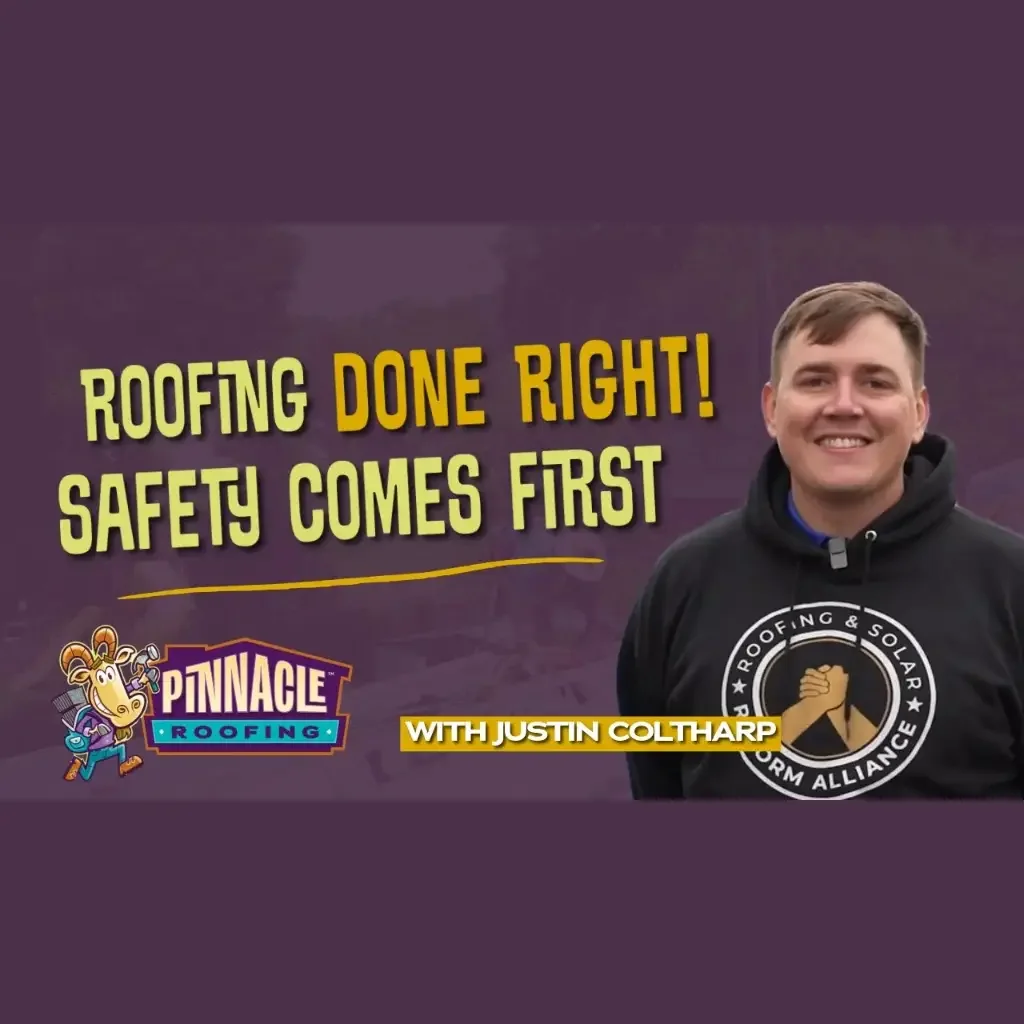 Justin Coltharp in Pinnacle’s roofing safety video thumbnail